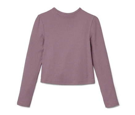 Kinder-Langarmshirt mit Rippstruktur.