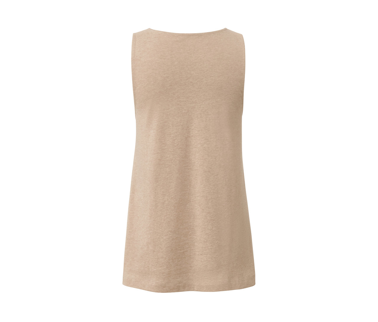 Beige meliertes Top mit Knopfleiste.