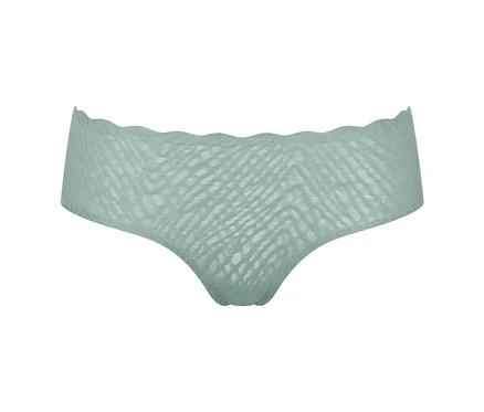 Eine sloggi ZERO Feel Bliss Hipster in Misty Turquoise Farbe auf weißem Hintergrund.