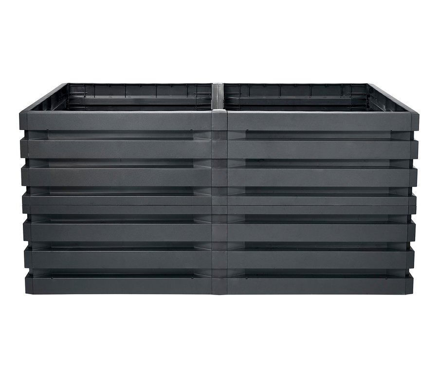 Ein graues Garantia Skyline Hochbeet, ca. 161 x 75 x 80 cm.