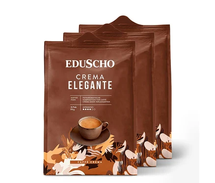 Drei Packungen Eduscho Crema Elegante - 3x36 Pads Kaffeepads.