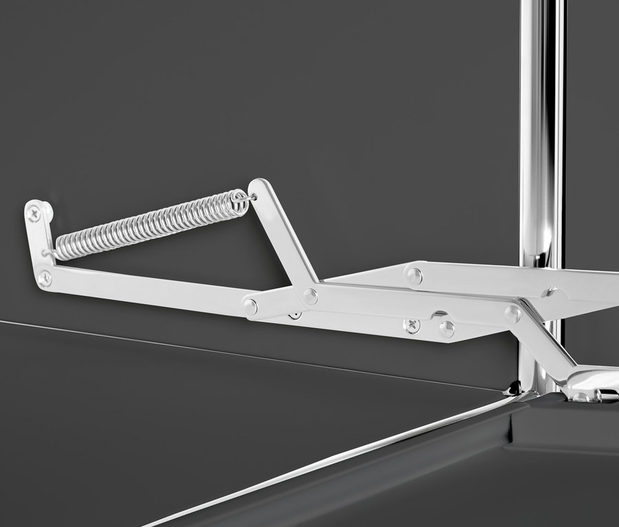 Detail einer grauen Kommode Metall »CN3« mit 6 Klappenfächern.