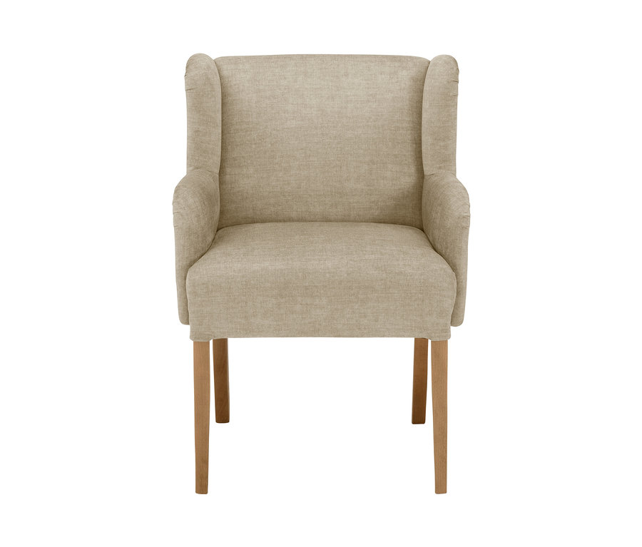 Beiger Polsterstuhl »Hendrick« mit Armlehne.