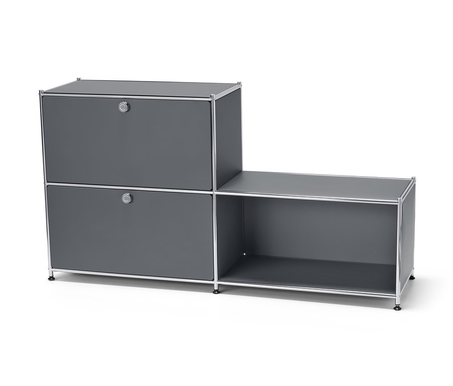 Graues Metallregal »CN3« mit 3 Fächern.