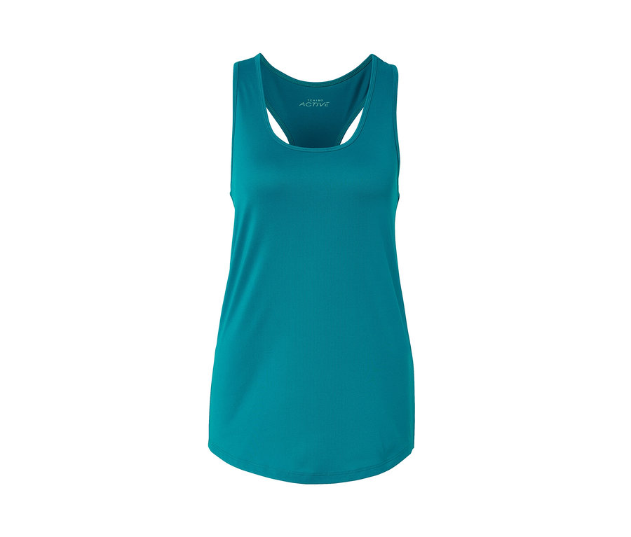 Ein türkises Funktionstop aus einem zweiteiligen Set.