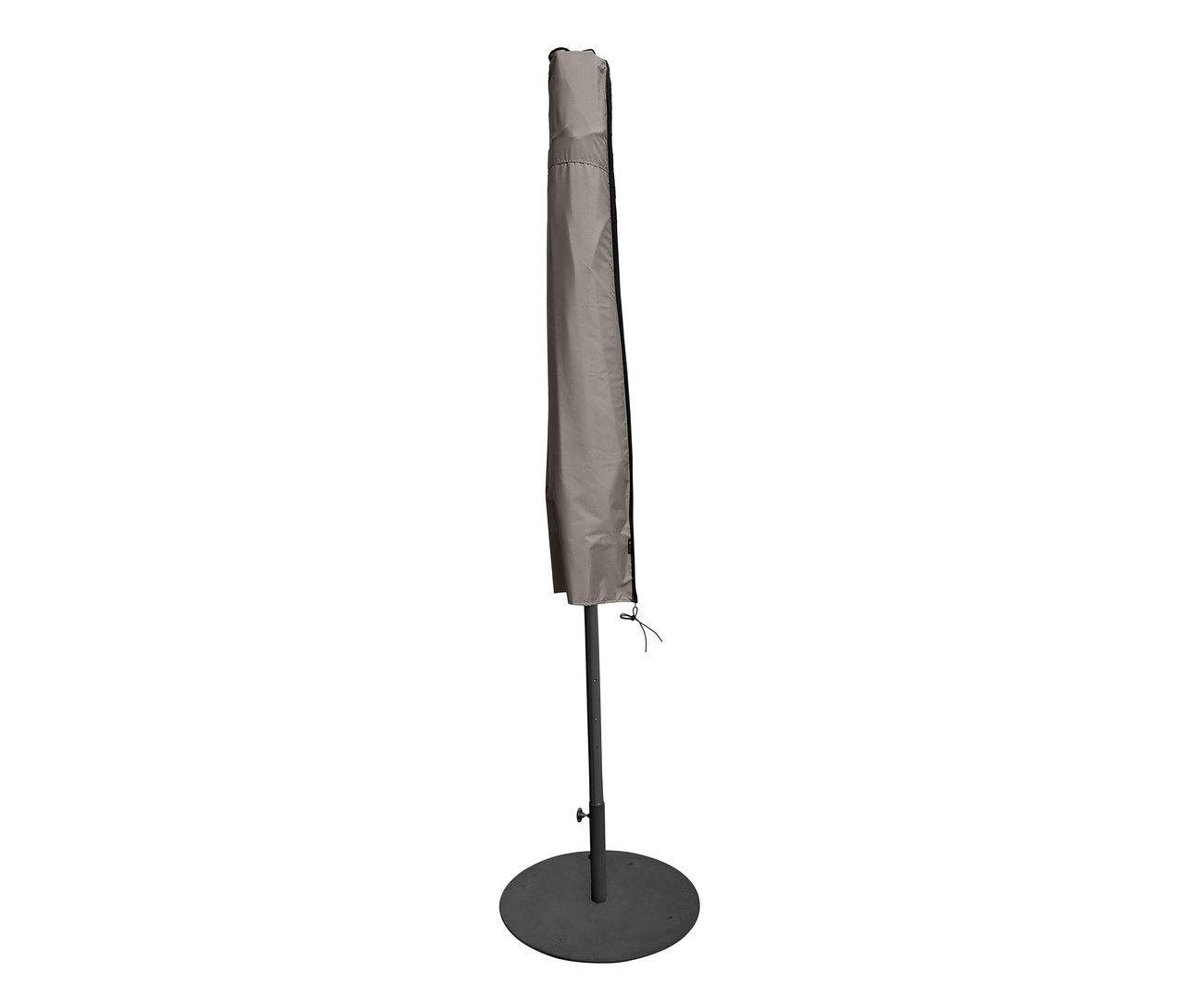 Anthrazitfarbener Leco Marktschirm 250 x 250 cm inklusive Abdeckhaube.