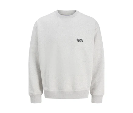 Jack&Jones Sweater Colton, weiß, mit geripptem Kragen, Bündchen und Saum, sowie kleinem Logo auf der Brust.