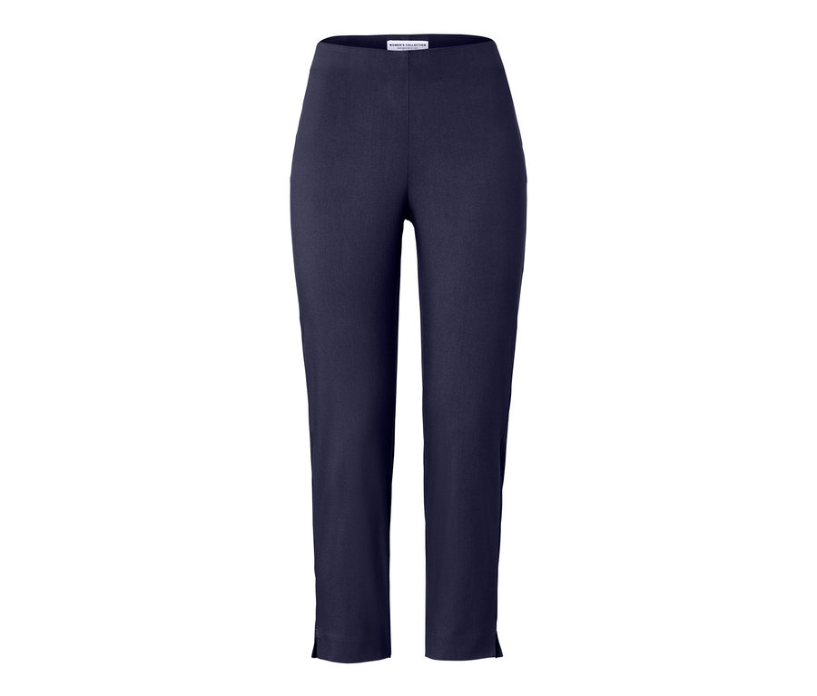 Dunkelblaue 7/8-Stretchhose.