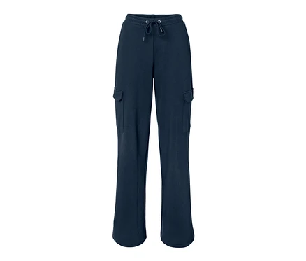 Dunkelblaue Sweathose mit Cargo-Taschen.