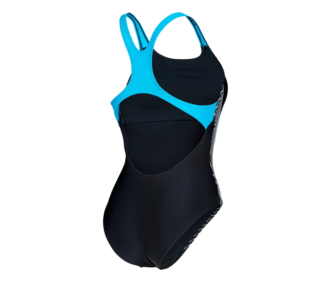 arena Feel Damen Badeanzug Lily Swim Pro Back Bustier, BLACK-TURQUOISE.