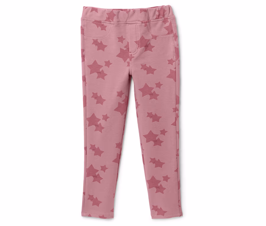 Rosa Leggings mit Sternmuster.
