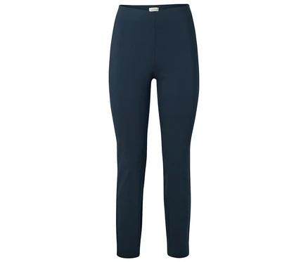 Marineblaue Damenhose auf weißem Hintergrund.