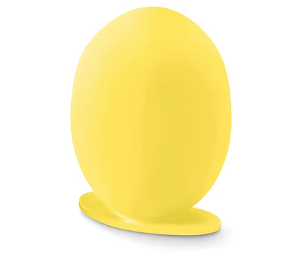 Gelbe Lampe auf einem weißen Hintergrund.