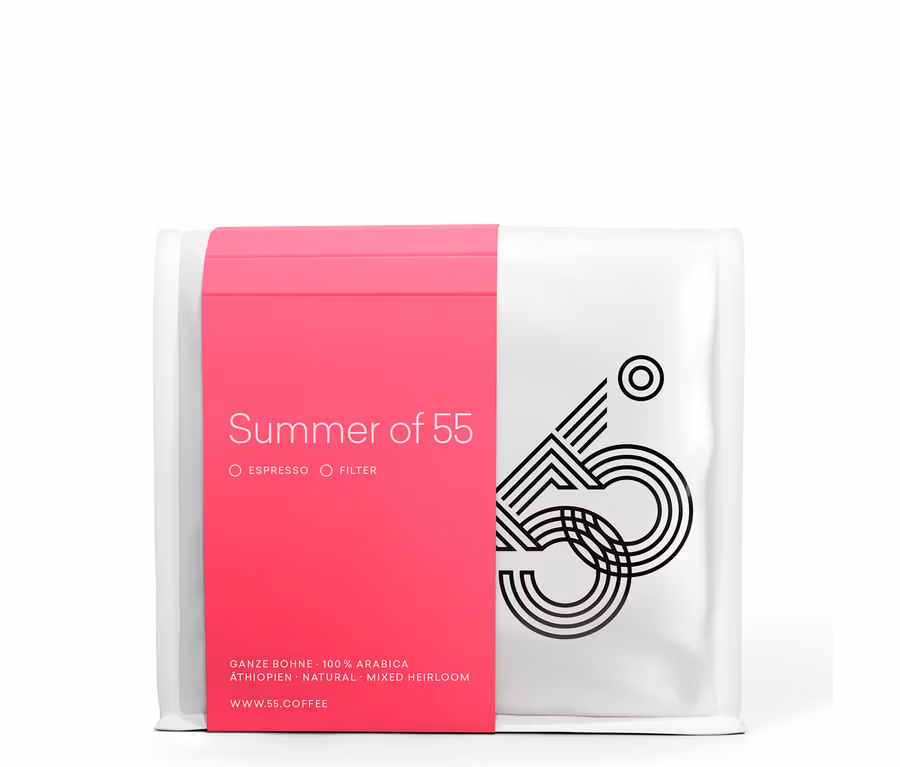 Verpackung 55 degrees - Summer of 55 Filterkaffee - 250 g Ganze Bohne.