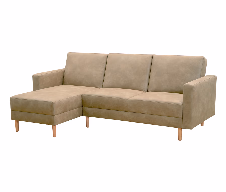 Federkern-Eckschlafsofa »Just More« mit Stauraumbank, sahara.