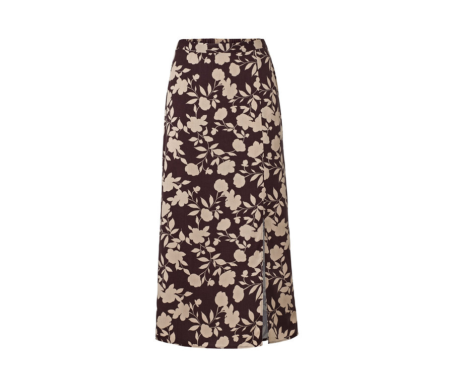 Rock mit Alloverprint mit Blumenmuster und Schlitz.