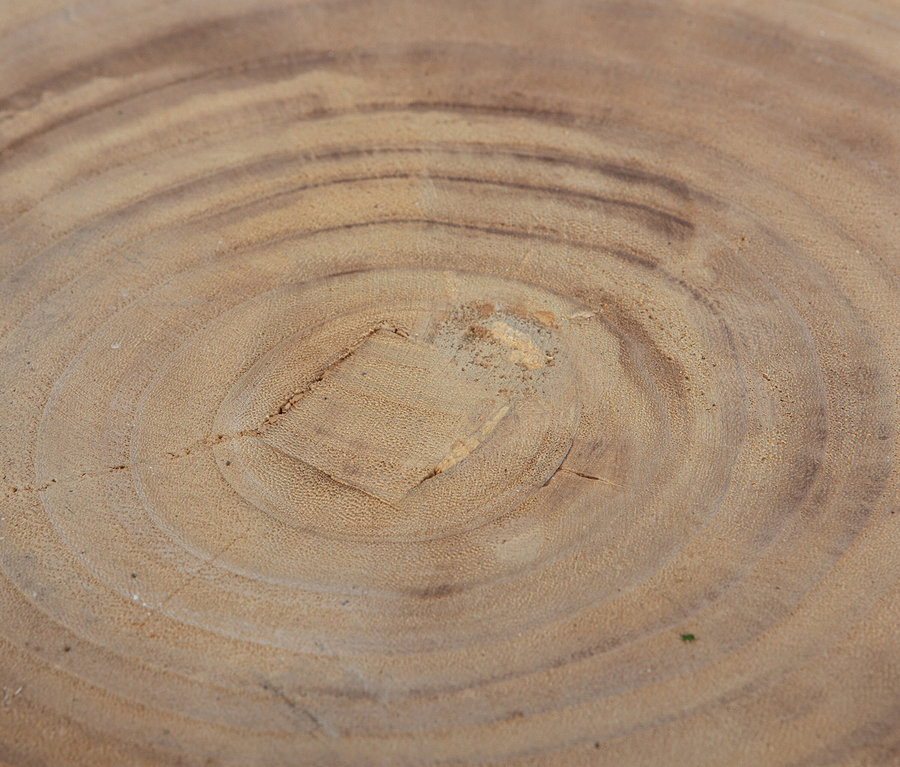 Nahaufnahme des Woood Hockers »Bikkel« aus Naturholz.