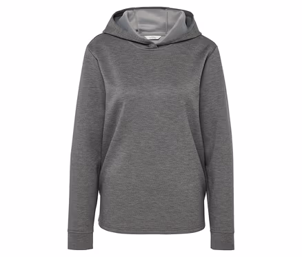 Ein grauer Hoodie vor einem weißen Hintergrund.
