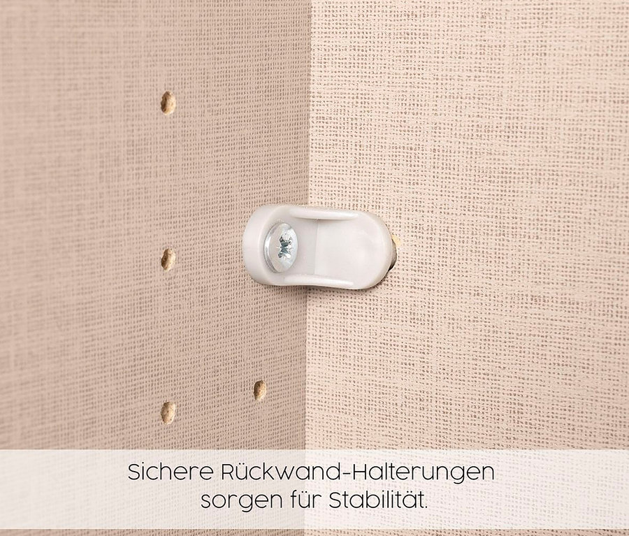 Detail eines grauen, metallischen rauch Drehtürenschranks »Skandi«, 6-türig, mit einer Halterung.
