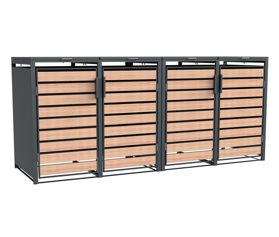 Vier Mülltonnenbox, 1er.