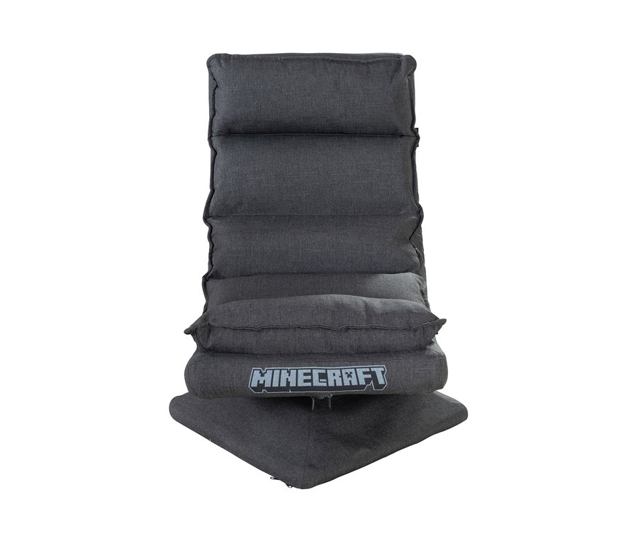 Grauer roba Minecraft Loungesessel, zusammengeklappt.