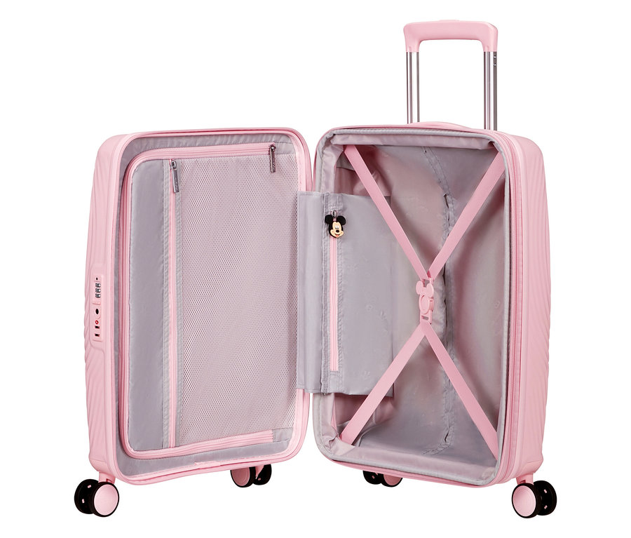 Offener, rosa American Tourister Mickey Magic Trolley.