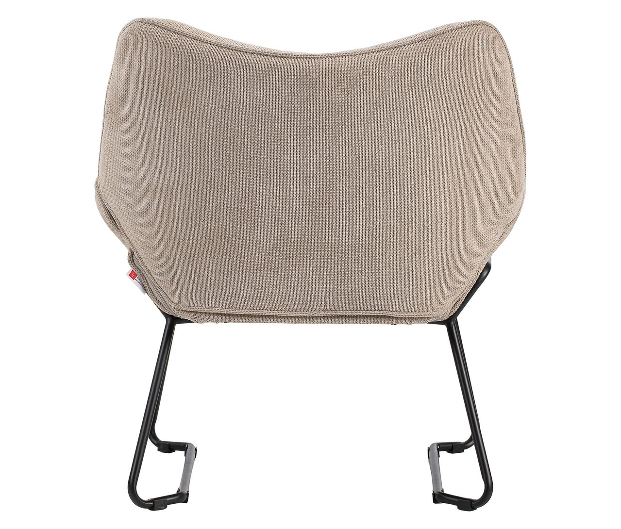 Rückansicht des DeVries Sessel »Aliano« in Beige mit schwarzem Metallgestell.