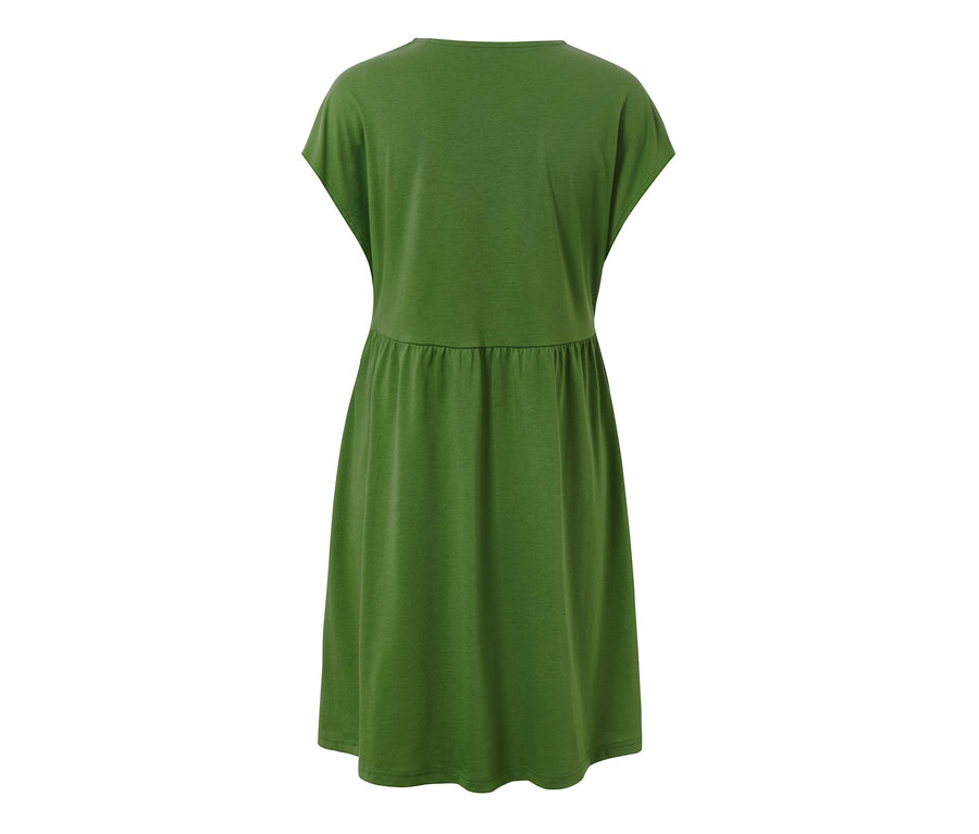 Grünes Jerseykleid.