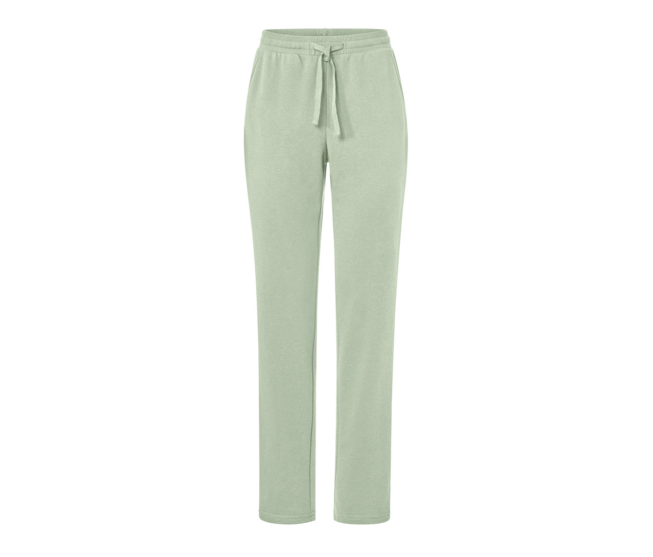Helle grüne Loungewear-Hose mit Kordelzug in der Taille.