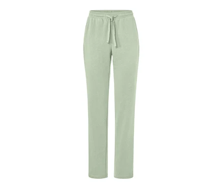Helle grüne Loungewear-Hose mit Kordelzug in der Taille.
