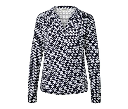 Bedrucktes Blusenshirt, navy.