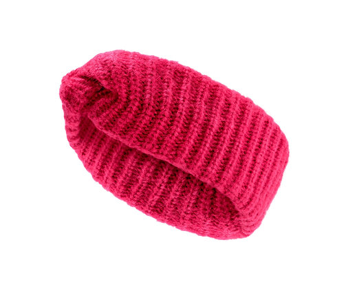 Nahaufnahme eines pinken Stirnbandes.
