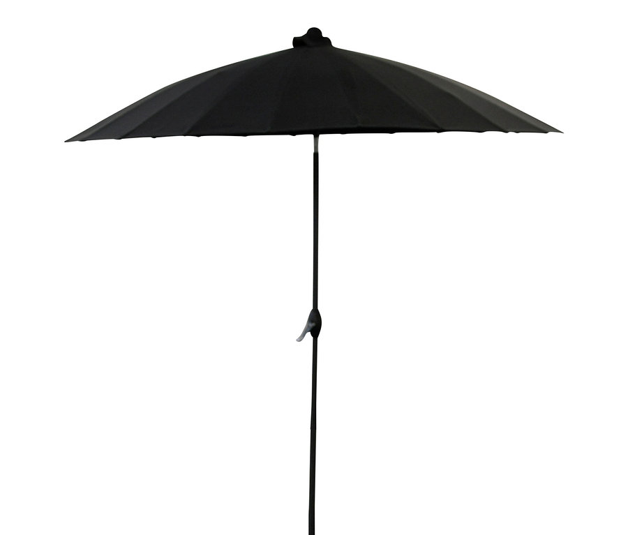 Ein schwarzer Leco-Aluminium-Sonnenschirm »Shanghai« mit ca. 270 cm Durchmesser.