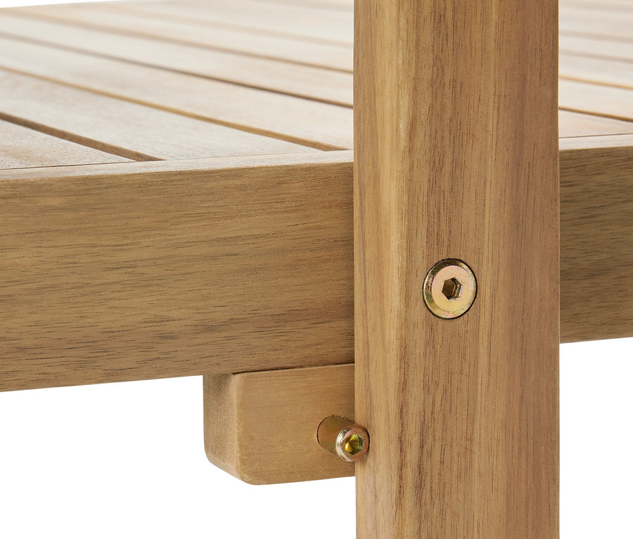 Detailaufnahme des Rahmens vom Balkon-Dining Set »Lenja« mit Regal.