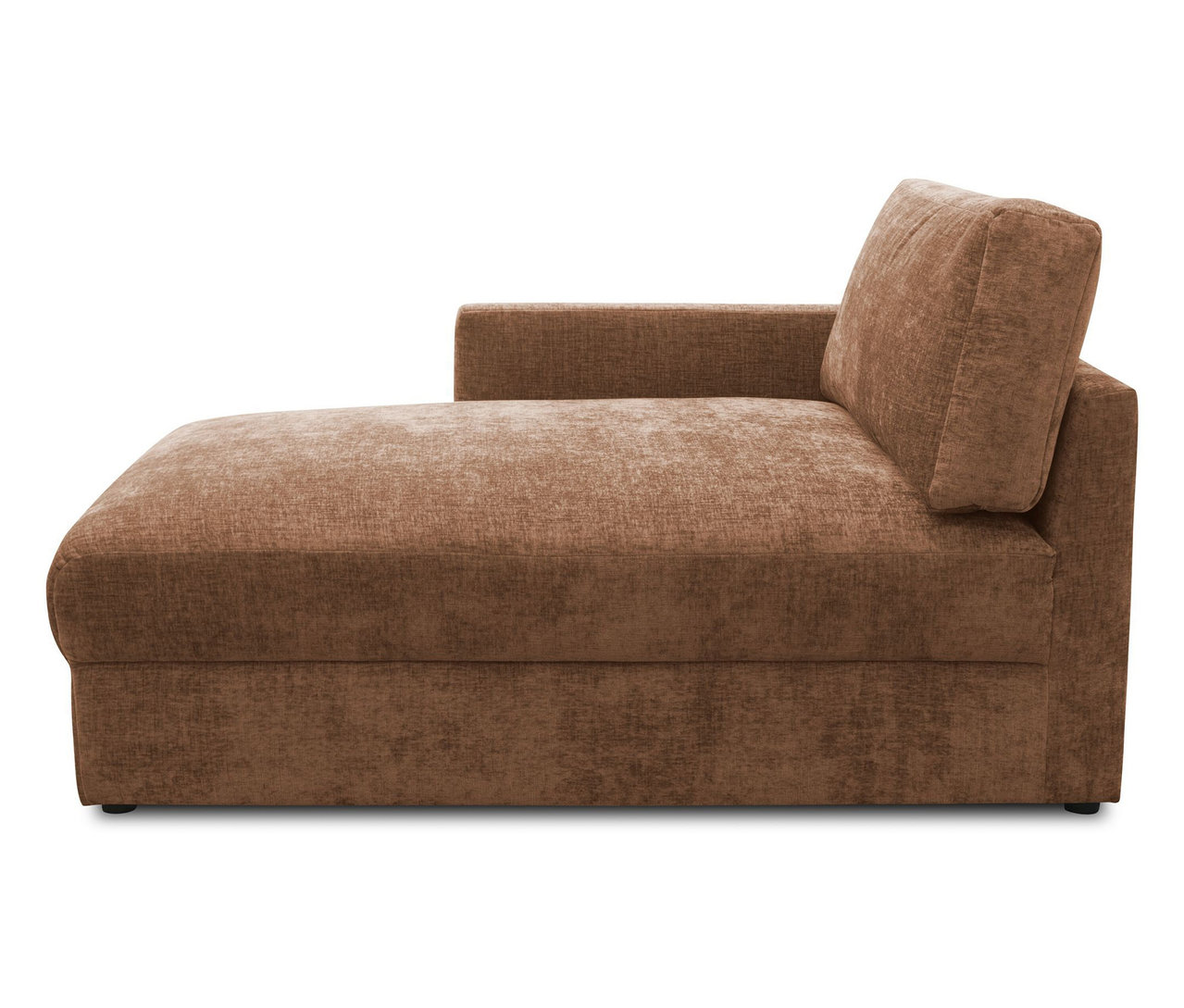 Brauner DOMO Longchair, linksbündig.