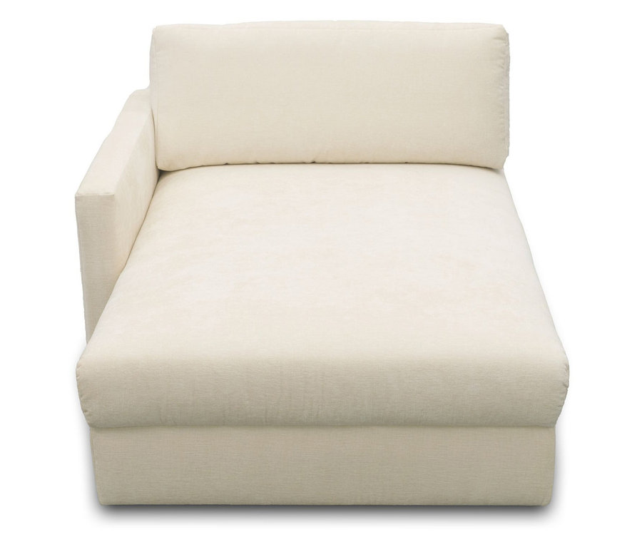 DOMO Longchair, linksbündig, creme.