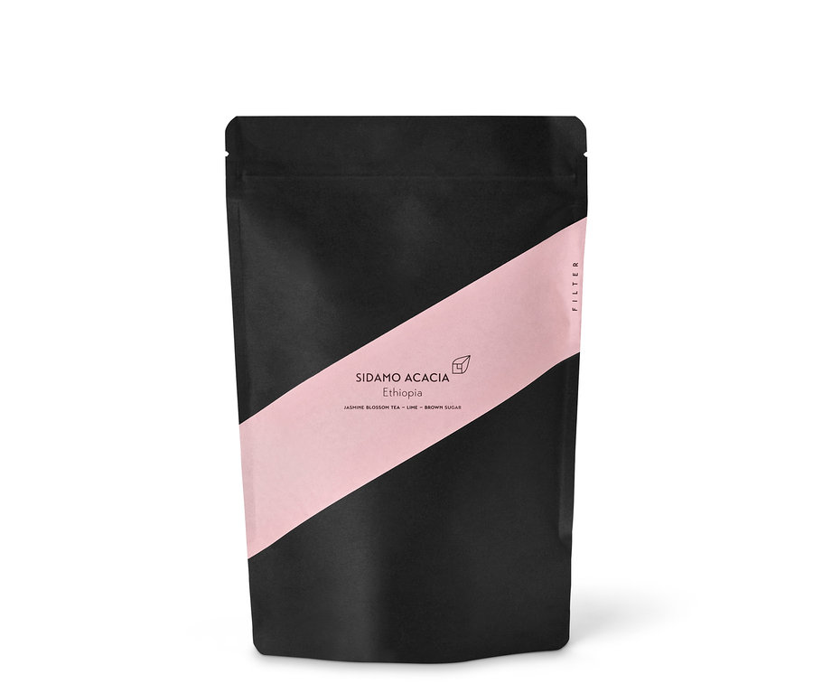 Schwarze Packung Kaffeekirsche - Sidamo Acacia Filterkaffee - 250 g Ganze Bohne.