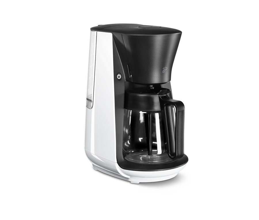 Weiße »Let's Brew« Filterkaffeemaschine.