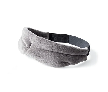 Graue TEMPUR® Schlafmaske mit verstellbarem Band.