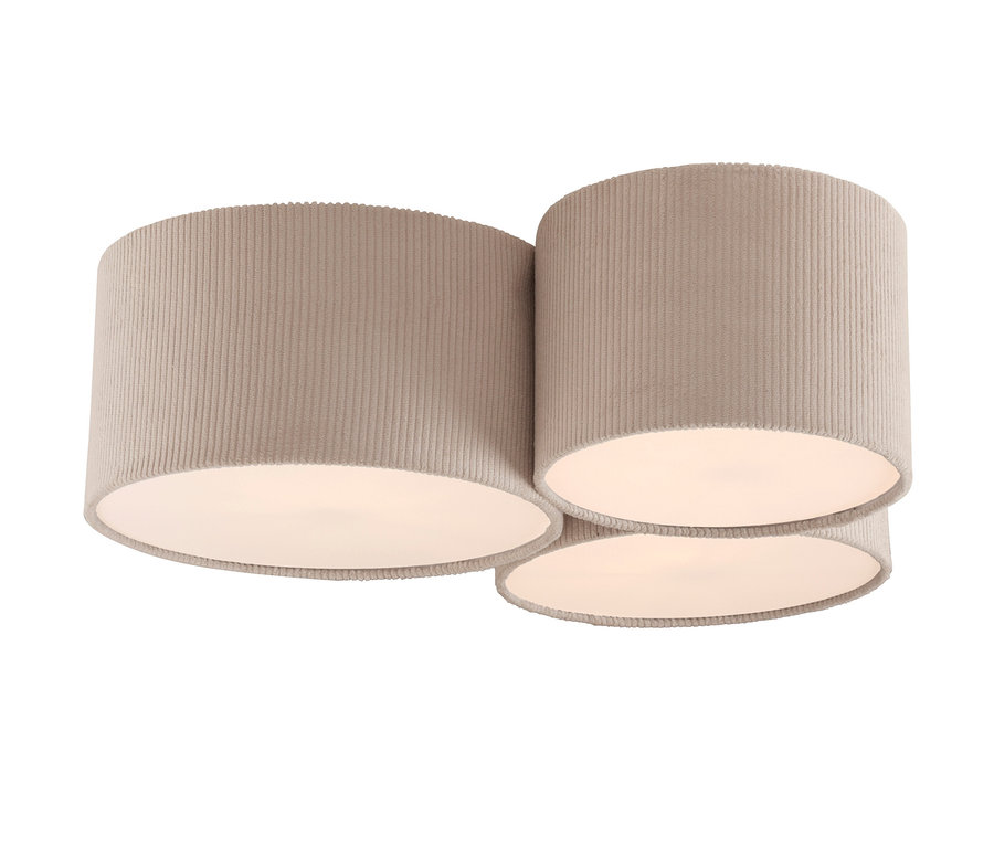 Beige JUST LIGHT Deckenleuchte »DURO« mit vier zylinderförmigen Lampenschirmen.