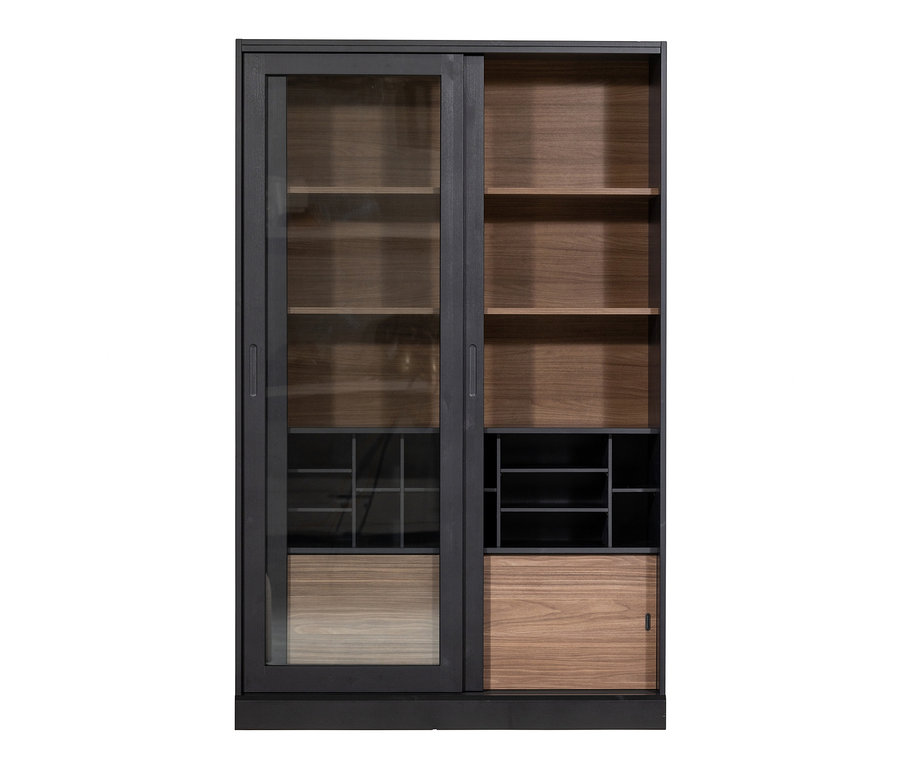 Schwarze Woood Vitrine »James« aus Kiefernholz.