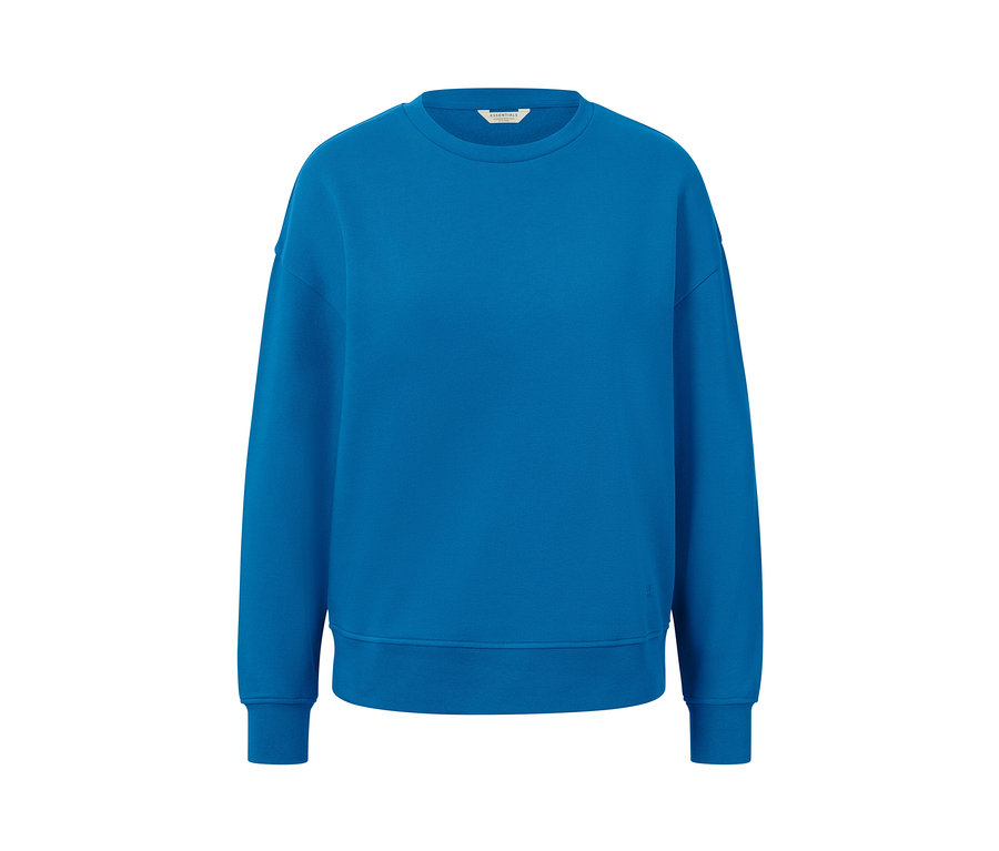 Azurblaues Sweatshirt.