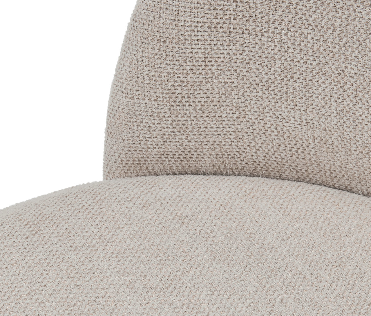 Detailaufnahme eines beigen Stuhls.