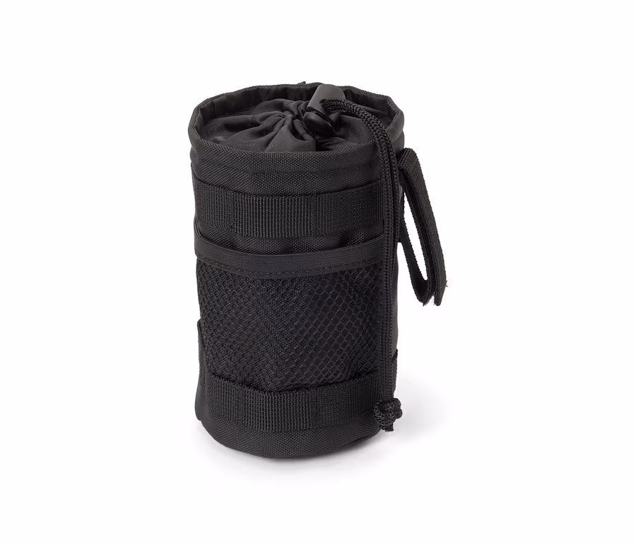 Eine schwarze Fahrrad-Snacktasche.