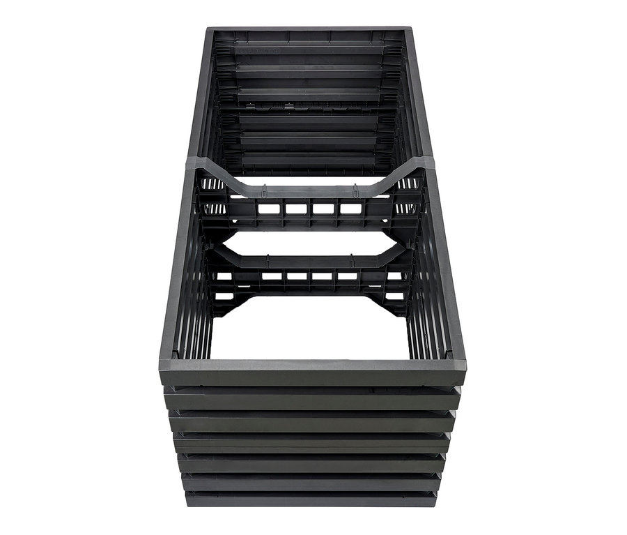 Schwarzes Garantia Skyline Hochbeet, ca. 161 x 75 x 80 cm.