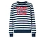 Gestreifter Pullover mit dem roten Schriftzug "Paris Cafe Club".