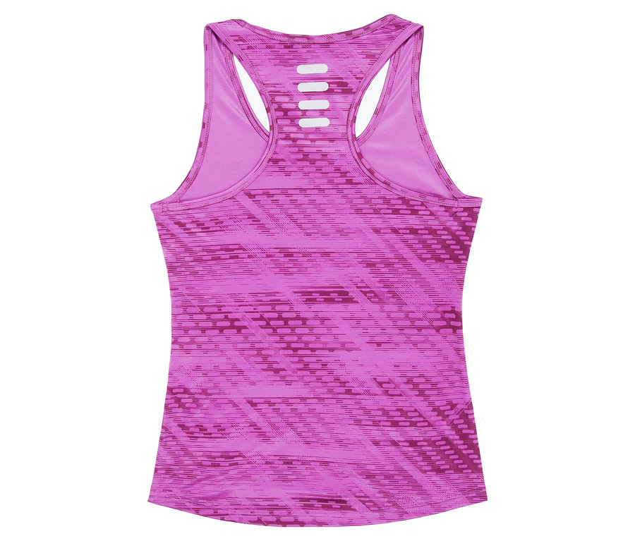 Nahaufnahme eines pinkfarbenen FILA Damen-Funktionstops von hinten.