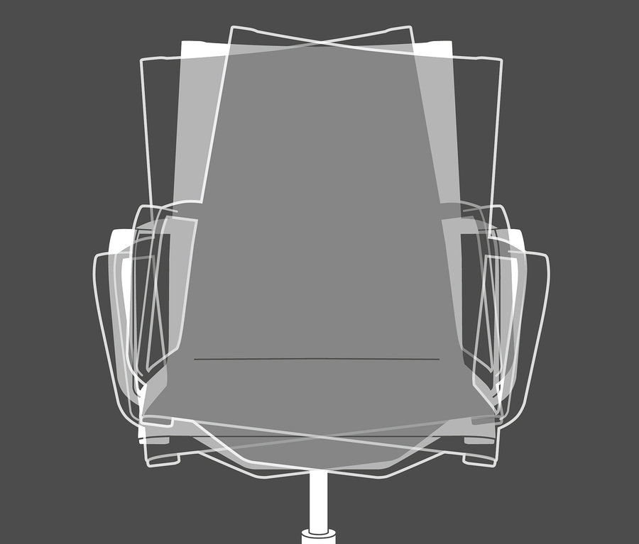 Umriss eines schwarz-weißen Topstar Bürostuhls »SITNESS Life 40«.