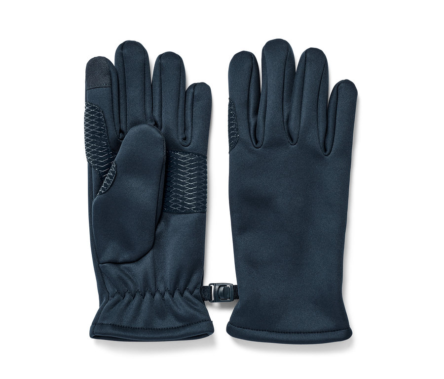 Zwei Softshell-Handschuhe.