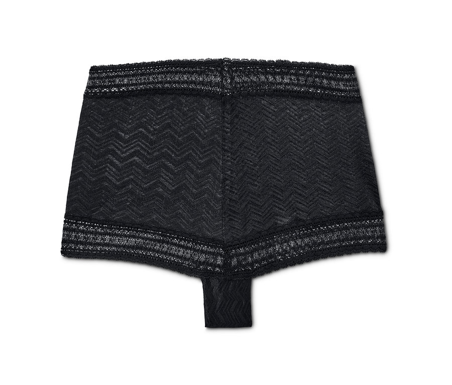 Schwarze Spitzen-Panty.